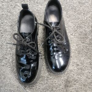 Flexi Black Patent Leather Lace up Shoes Size 8.5